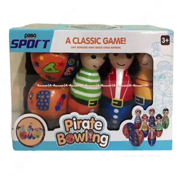 Paso Bowling Pirate Bowling For Kids a Classic Game Mainan Bowling Untuk Anak Melatih Ketangkasan Anak Paso Sport Model Bajak Laut