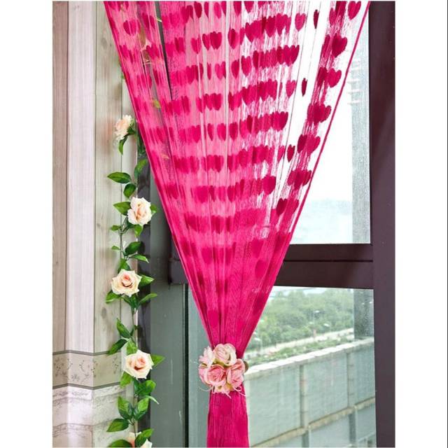 Tirai Benang Love Asli Baichuan Jendela Pintu Kamar Gorden Tirai Benang Love Asli Baichuan Jendela Pintu Kamar Gorden