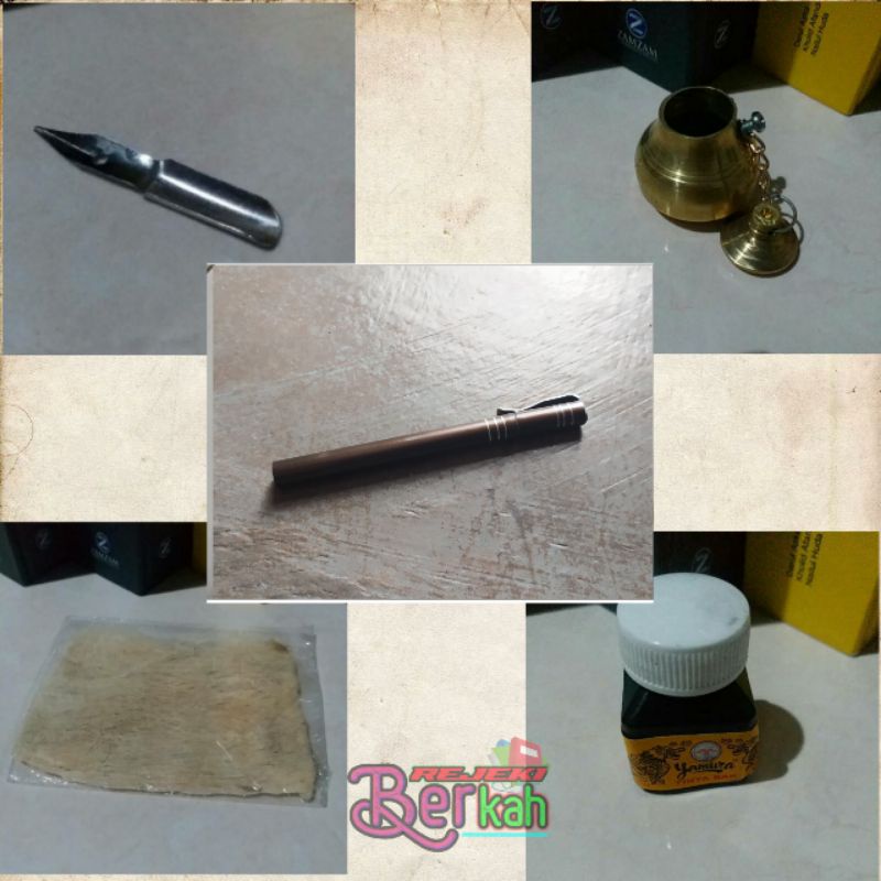 

BEST SELLER BARANG BARU SATU SET PAKET HEMAT PERALATAN MENULIS LENGKAP PENA TUTUL CELUP ALUMUNIUM