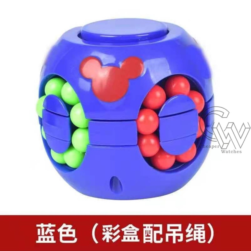 Cheaper-Rubik Spinner Puzzle Mainan Anak Bola Edukatif Marble Rubik Cube Puzzle Handle Fidget