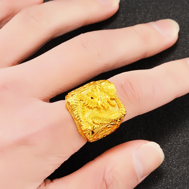 Cincin Emas Asli Kadar 375 Model Terbuka Gaya Korea Untuk Pria