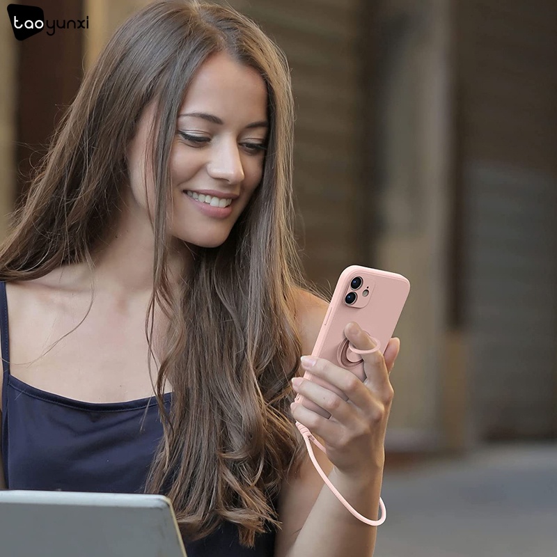 Case Pelindung Kamera Bahan Silikon Dengan Ring Bracket Untuk IPhone 11 12 13 Pro Max Mini 6 6S 7 8 Plus X XR XS