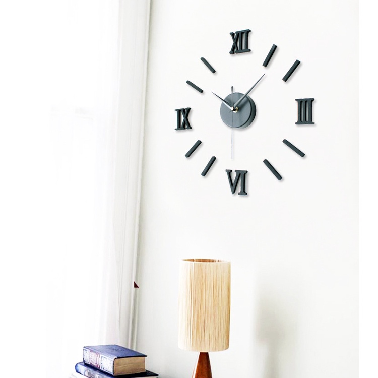 WJ0067 Jam Dinding DIY 3D Diameter 40cm Dekorasi Rumah Ruangan Kantor Wall Clock DIY