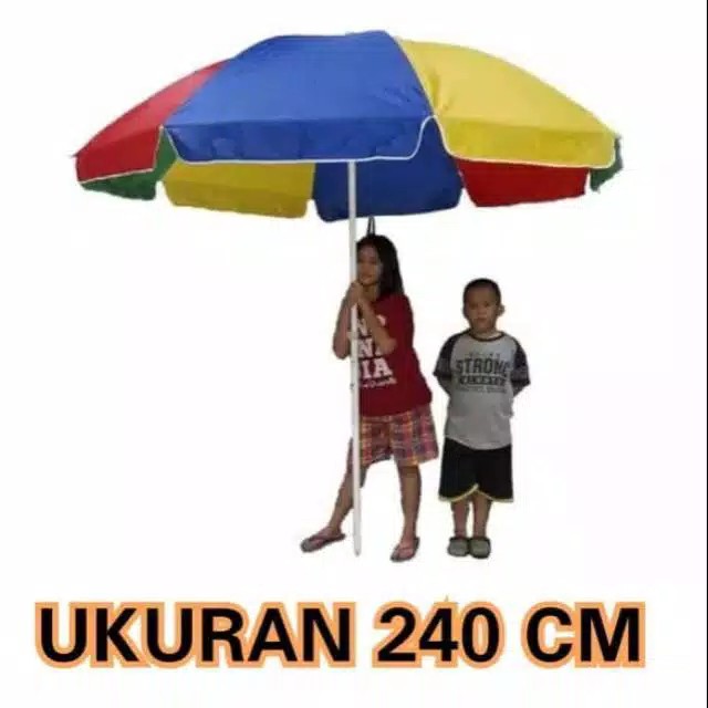 Payung Tenda / Payung Cafe / Payung Pantai Parasol Pelangi 240 cm ( 48&quot; )