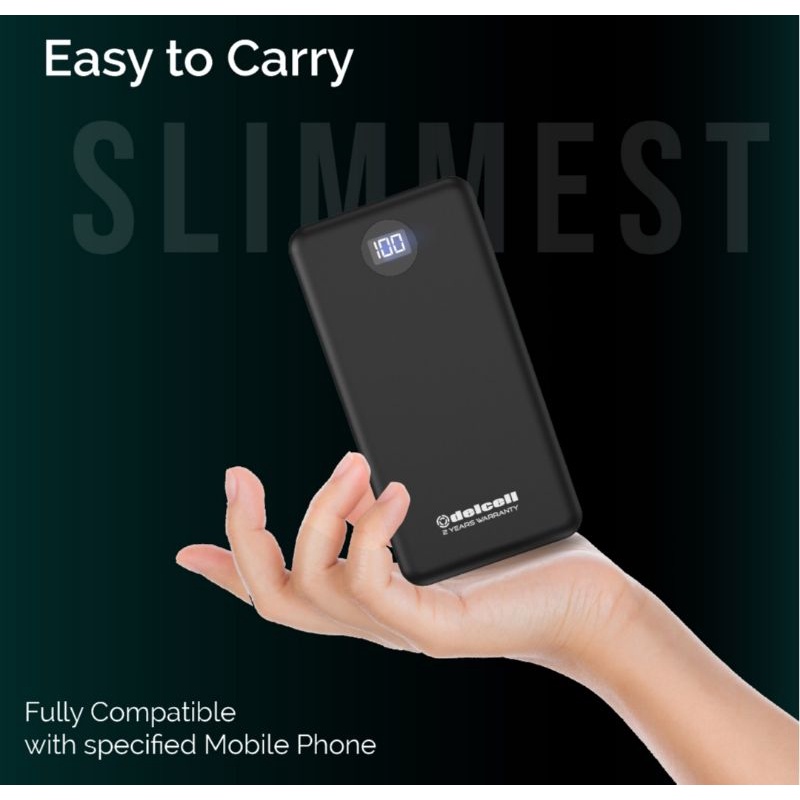 delcell powerbank luxe slim powerbank 10500Mah