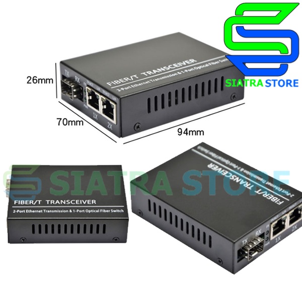 LNX Media Converter FO 1 SFP Port 2 Port Gigabit|1SFP 2LAN FO Switch