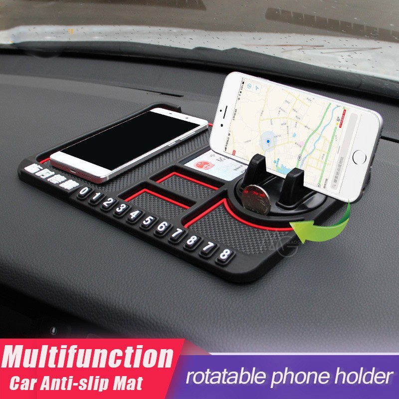 Dashboard mobil Anti Slip Mat Lengket Pad GPS Dudukan Ponsel Berdiri Parkir Plat Nomor Mobil