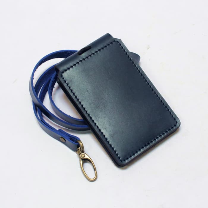 id card holder model lipat - name tag magnet tali warna biru PHID653