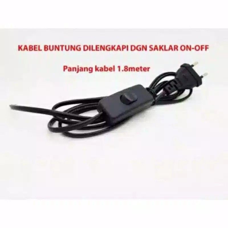 Kabel Buntung Dengan Saklar On Off Kabel Steker On Off / Colokan Power Buntung Lampu Hias Custom