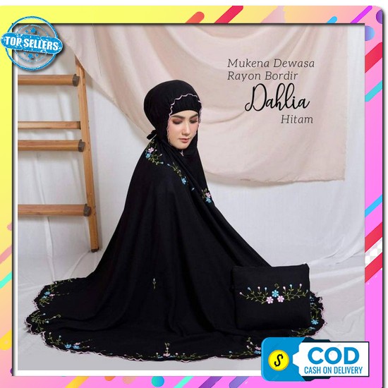 Mukena Siti Khadijah Katun Rosella Original Lembut Adem Tebal  Mukena Dewasa Rayon Bordir Dahlia - H