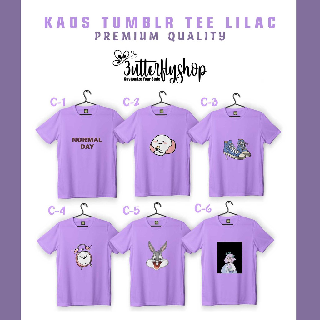 [KAOS DEWASA] versi C kaos tumblr tee lilac tshirt ungu kaos baju kualitas premium full color