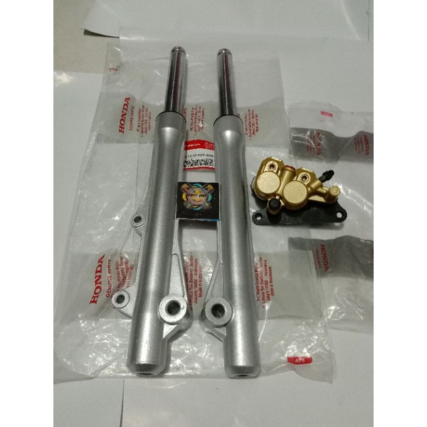As shock depan plus Tabung KEV+kaliper rem depan Supra x lama Supra fit New revo 100 lama