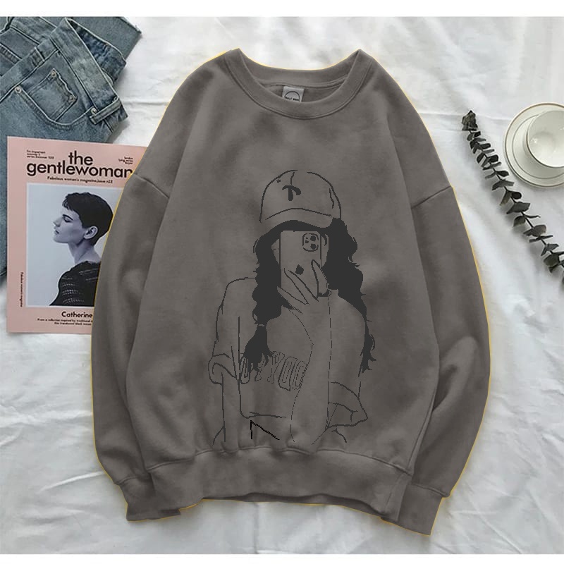 Sweater Crewneck Wanita Anime AN1 Sweater Size M-XXL