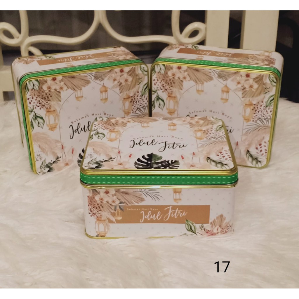 Tin Kaleng Kotak Idul Fitri / Kaleng Kue Lebaran / Parcel Lebaran