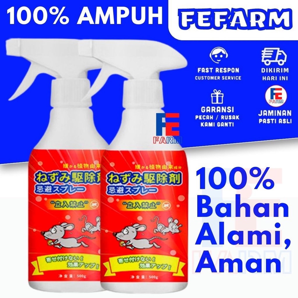 Spray Obat Pengusir Tikus Racun Tikus Ampuh 500ml Original Membasmi Tikus dengan Cepat FEFARM