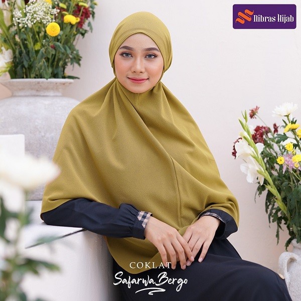 NIBRAS HIJAB SAFARWA BERGO BAHAN AMUNZEN KHIMAR INSTANT BERGO POLOS TALI