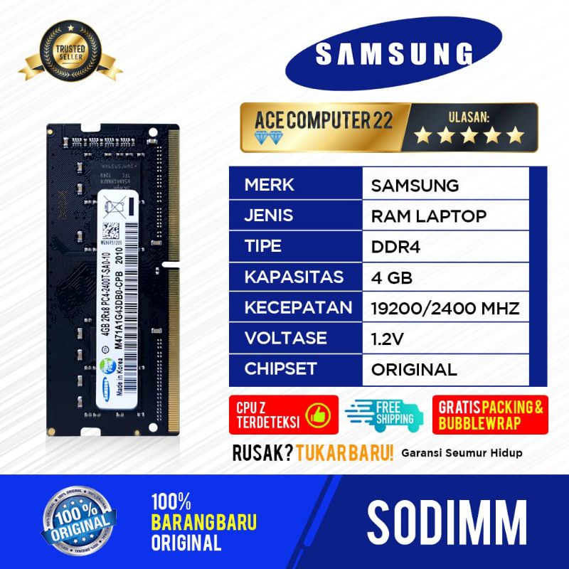 SAMSUNG SODIMM DDR4 4GB PC 19200