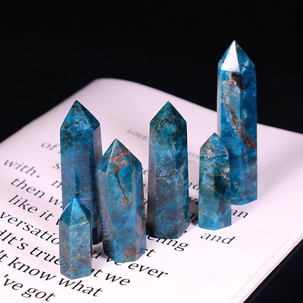 Agustinina Batu Kristal Alami DIY Tongkat Obelisk Akik Hexagonal Kolom Rohani Kerajinan Tangan Hexagonal Quartz Hiasan Meja Batu Penyembuhan