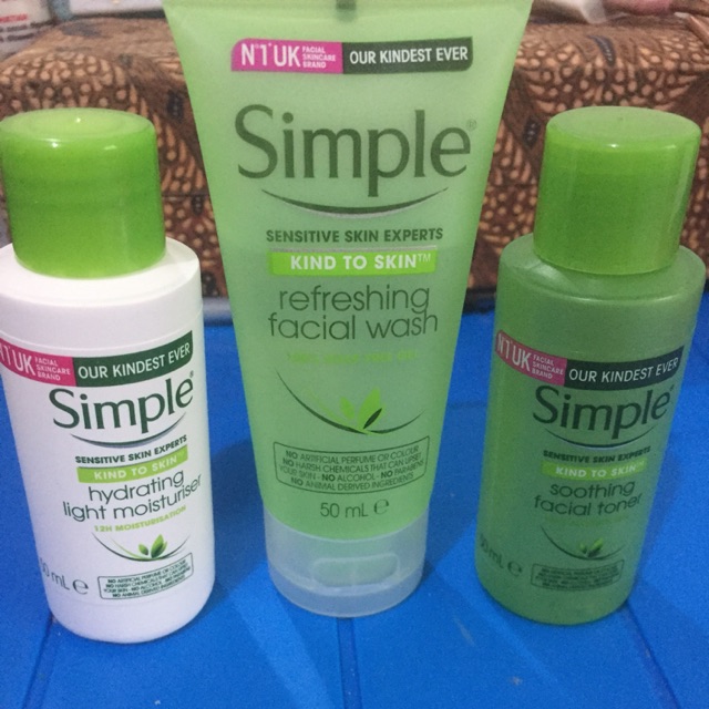 Simple facial wash - Simple toner - Simple moisturizer (preloved)