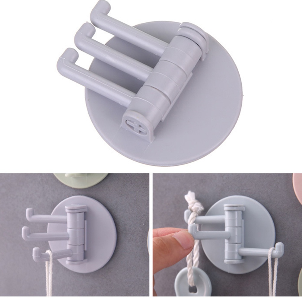 [ Home Creative Nail-Free  Strong Bearing  Racks ][ Rotatable Seamless Adhesive Wall Hanging Storage Hooks ]