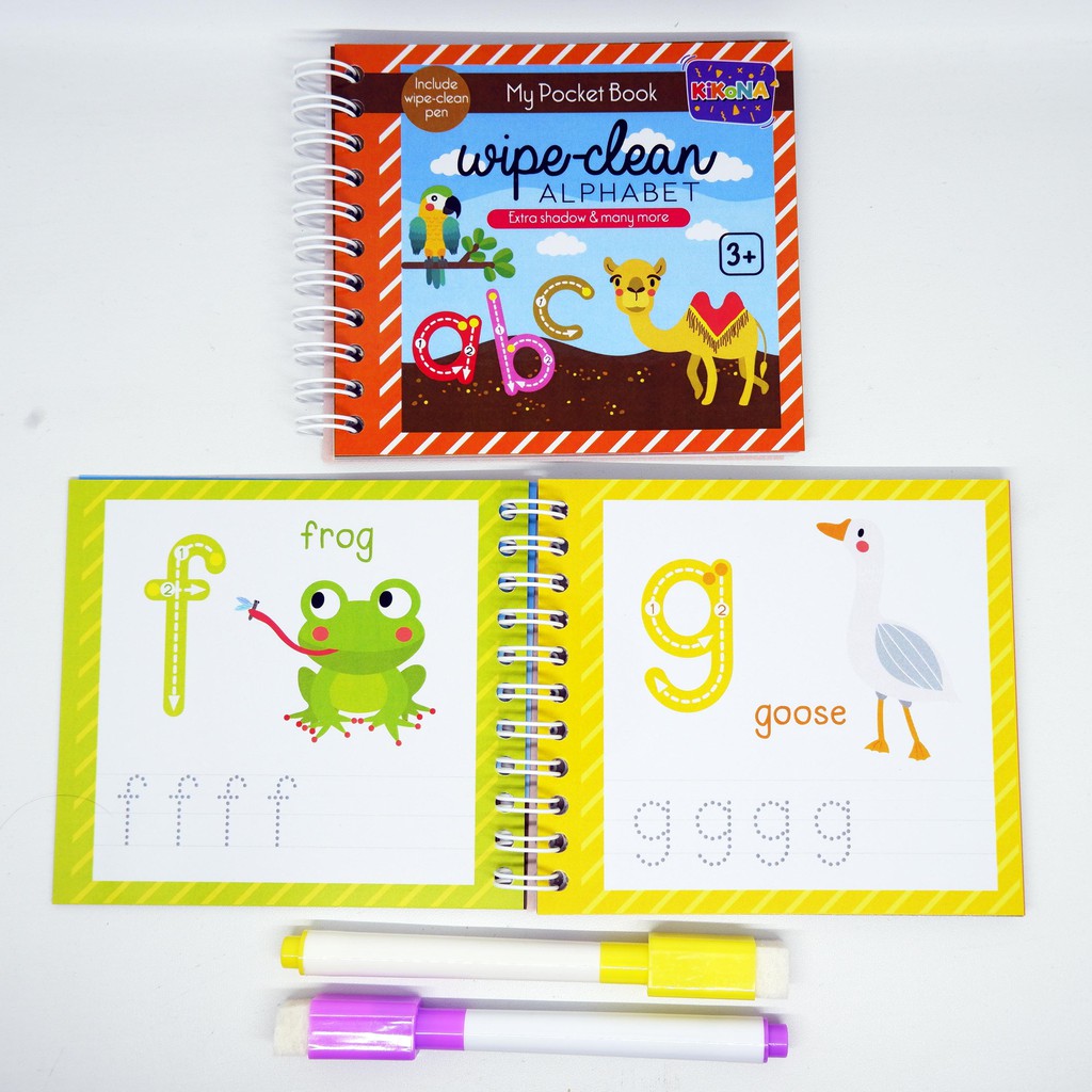 Kikona My Pocket Book Wipe Clean Series - Alphabet Number Shape