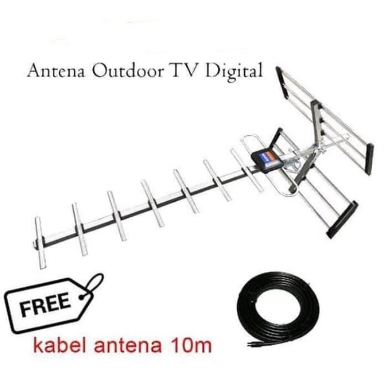 Antena TV Digital Luar  Outdor Indor Siyal Kuat  YK 888 +  Bonus Kabel 10 Meter