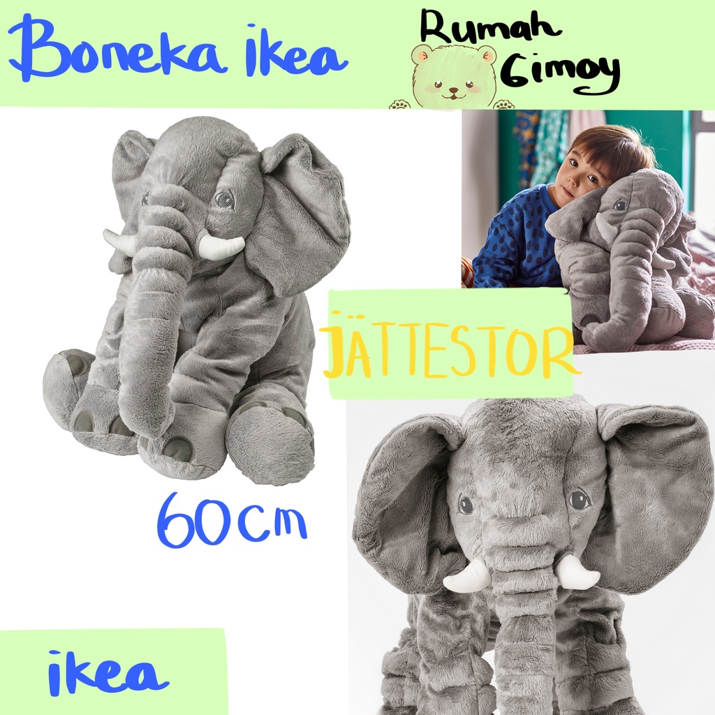 Boneka Gajah IKEA - Boneka Gajah Besar - Boneka Hewan - Boneka Anak - Mainan Anak