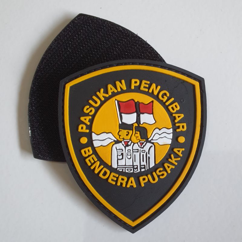 patch rubber logo paskibra/pasukan pengibar bendera pusaka / tempelan emblem karet velcro