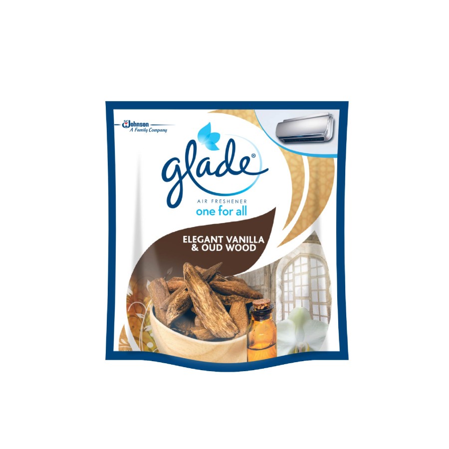 GLADE One For All Pengharum Ruangan Mobil Vanilla Oud Wood 70gr