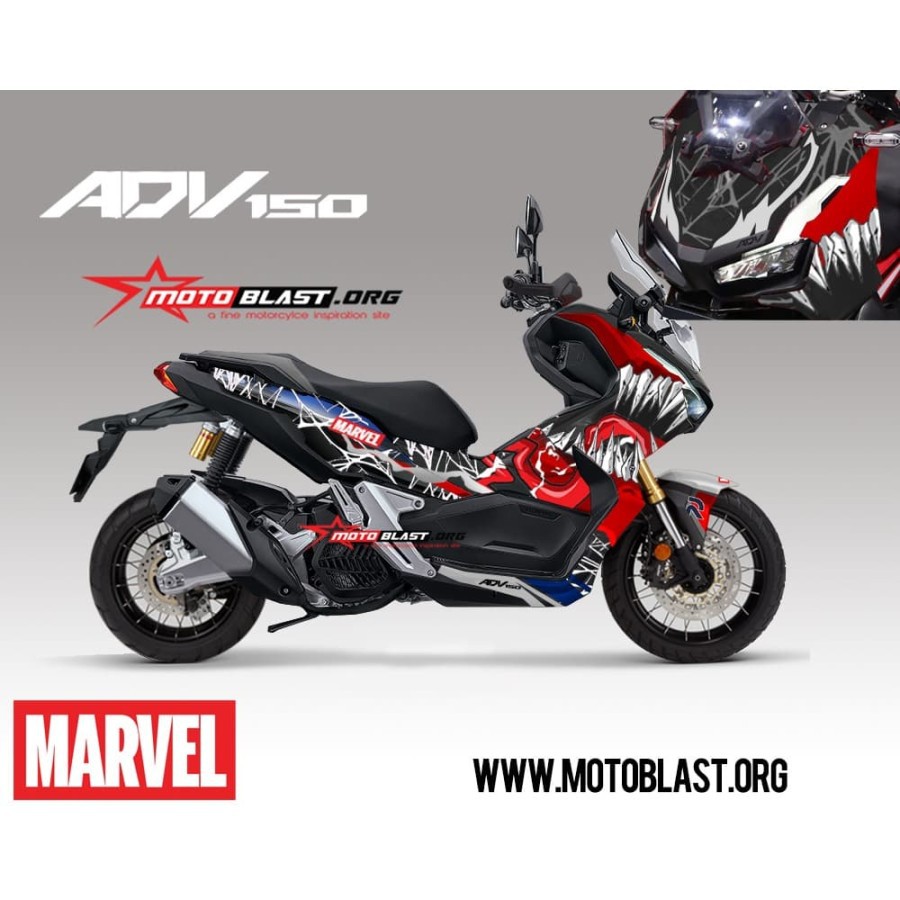 Decal Stiker Honda ADV 150 Livery Red Venom HJC Full Body Motoblast