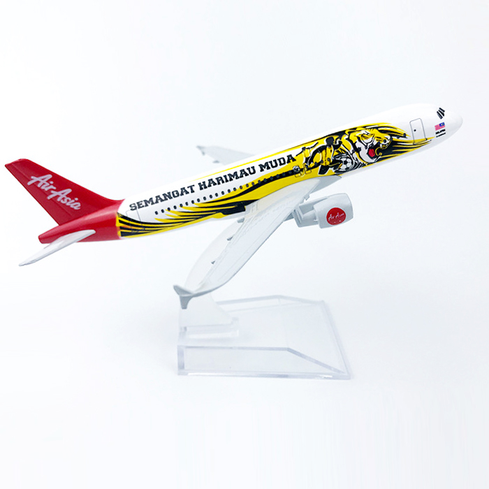 Model Pesawat Terbang Asia Tiger A320 Asia Tiger Airbus 320 Die-cast Bahan Metal Ukuran 16CM