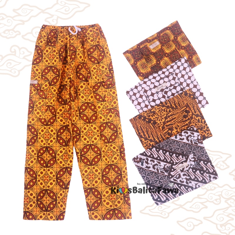 Celana Boim Batik Uk 4-5 Tahun / Pants Panjang Pakaian Betawi Pangsi Anak Laki-Laki Harian Katun