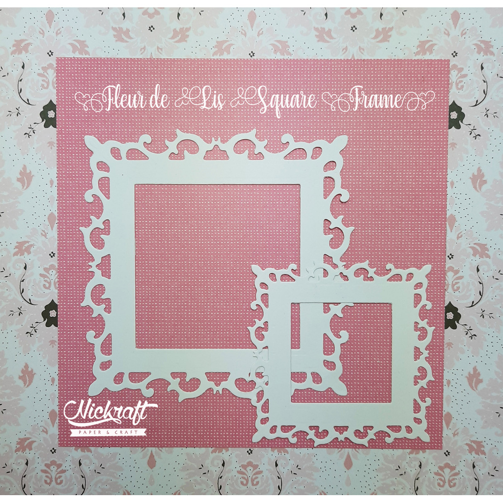 

FLEUR DE LIS SQUARE FRAME - BAHAN SCRAPBOOK LABEL KOTAK FANCY