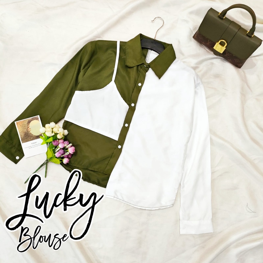 RD FASHION Lucky Blouse / Chess Playfull Assymetrical Top / Blouse Wanita