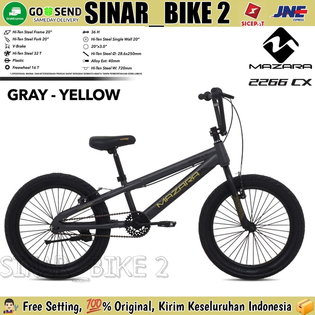 Sepeda Anak BMX MAZARA 2266 CX Ukuran 20 Inch Ban Jumbo 3.0