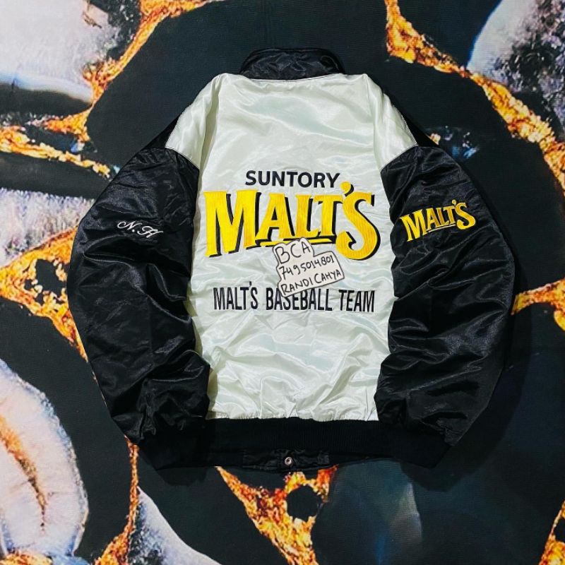 vintage suntory malts varsity jacket