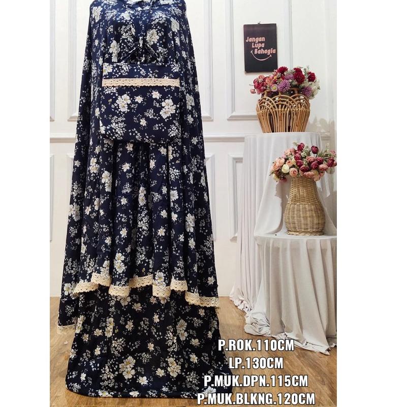 Kad31au22n ‑ MUKENA RAYON DEWASA MOTIF BUNGA MELATI RENDA KECIL MURAH/ MUKENA RAYON PREMIUM