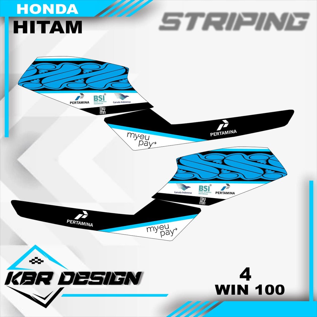 WIN 100 (cod) stiker motor striping WIN 100 motor honda motor sticker variasi Racing 04