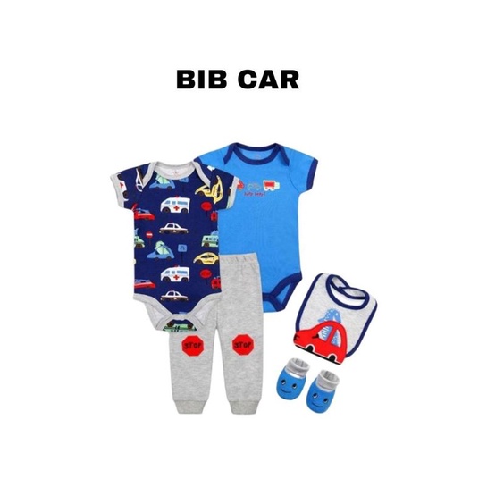 Setelan Jumper Bip 5in1 (isi 5pcs) Celana Jumper Bip Kaos Kaki Baby 3-12 Bulan Import Premium Baju Bayi Newborn Girl Boy