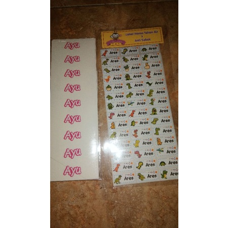 

stiker label nama