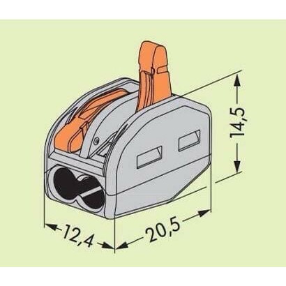 PCT-212 Quick Connect Terminal Block Clamp 2 jalur kabel cable PCT212