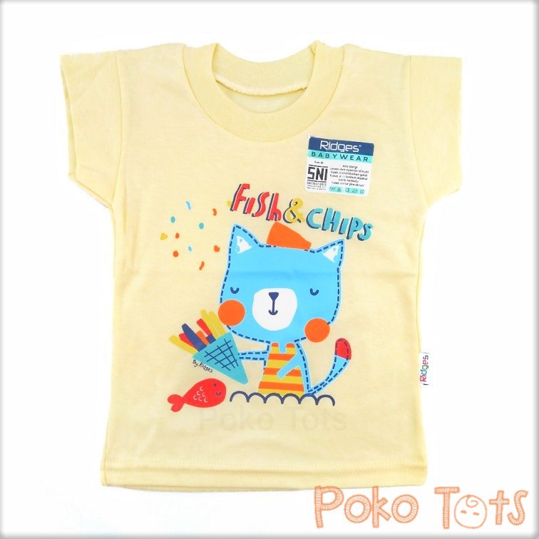 Ridges Kaos Oblong Motif Fish and Chips Baju Harian Bayi dan Anak