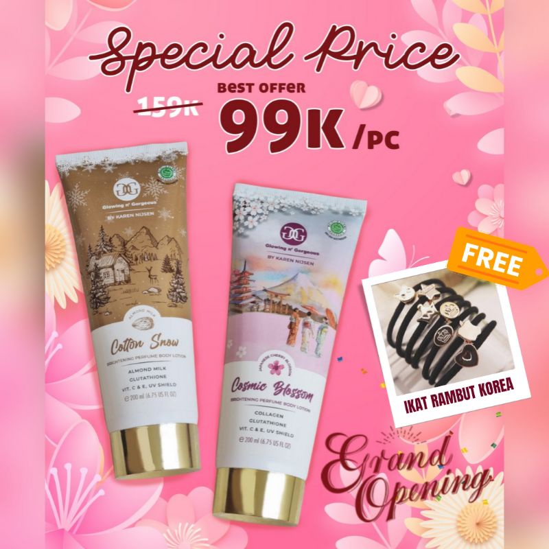 GnG Body lotion Glowing n Gorgeous by Karen Nijsen  200ml HALAL MUI BPOM Brightening Perfume Body lo