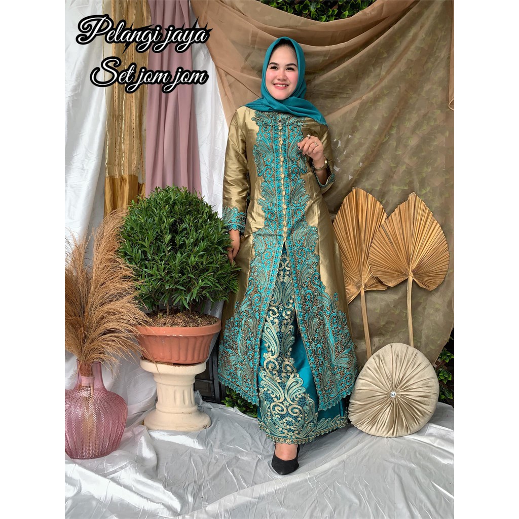 Setelan Abaya Jom Jom / Kebaya Modern / Kebaya Pesta / Abaya Mewah