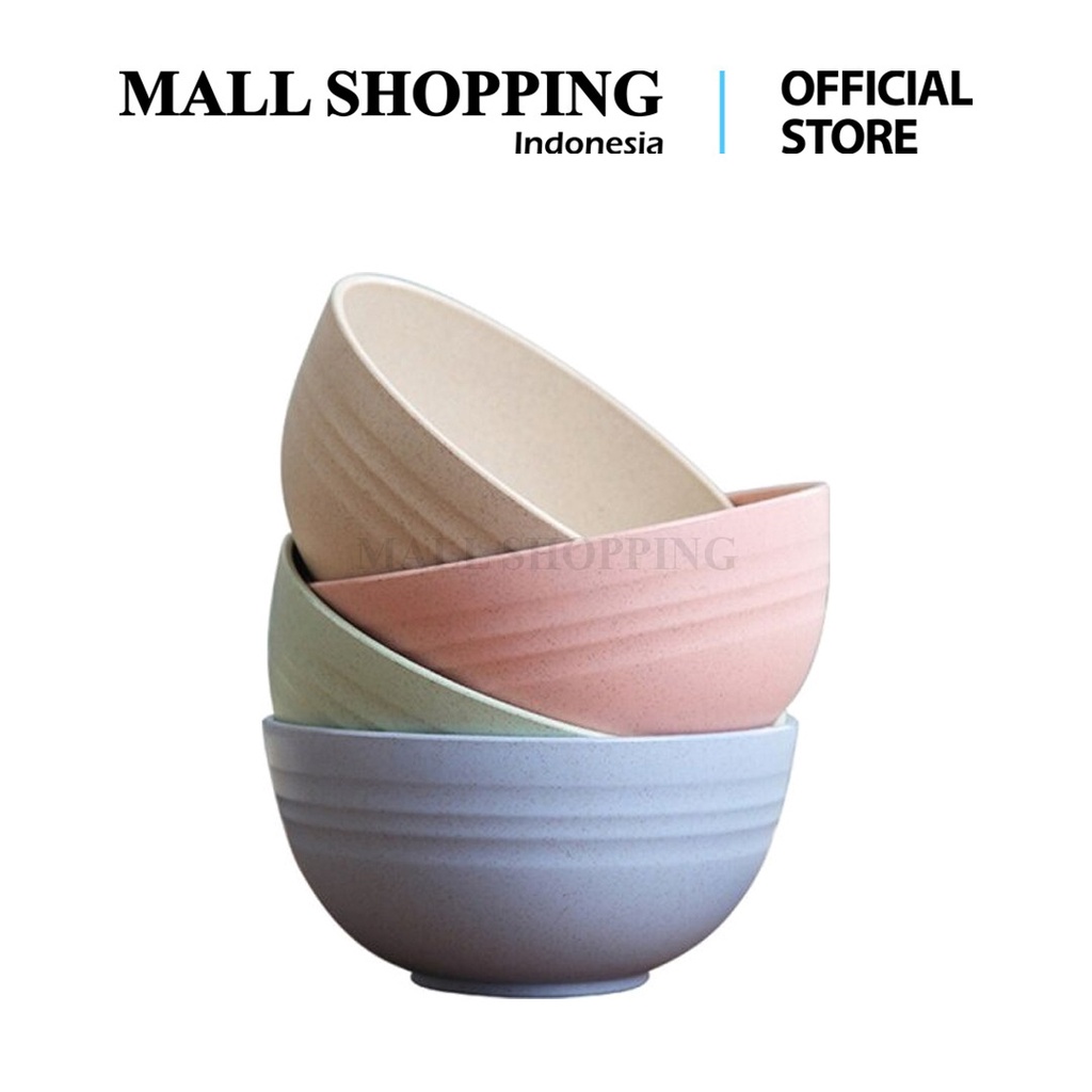 (COD) Mangkok Plastik Wheatstraw Plastic Bowl Mangkuk Warna MALL SHOPPING