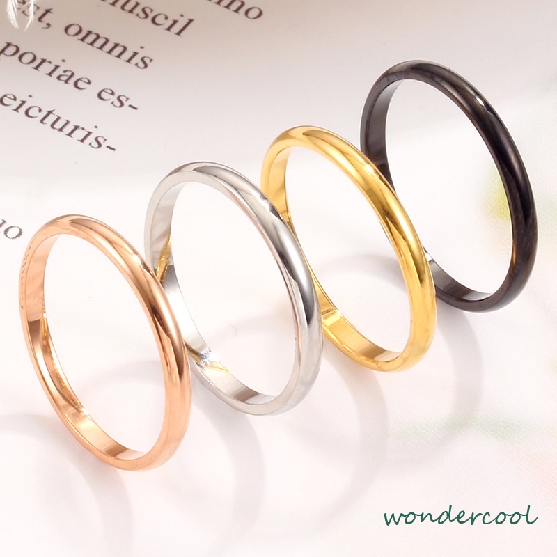 Cincin Pertunangan / Pernikahan Bahan Titanium Steel Import / Cincin Casual Titanium Unisex-Won