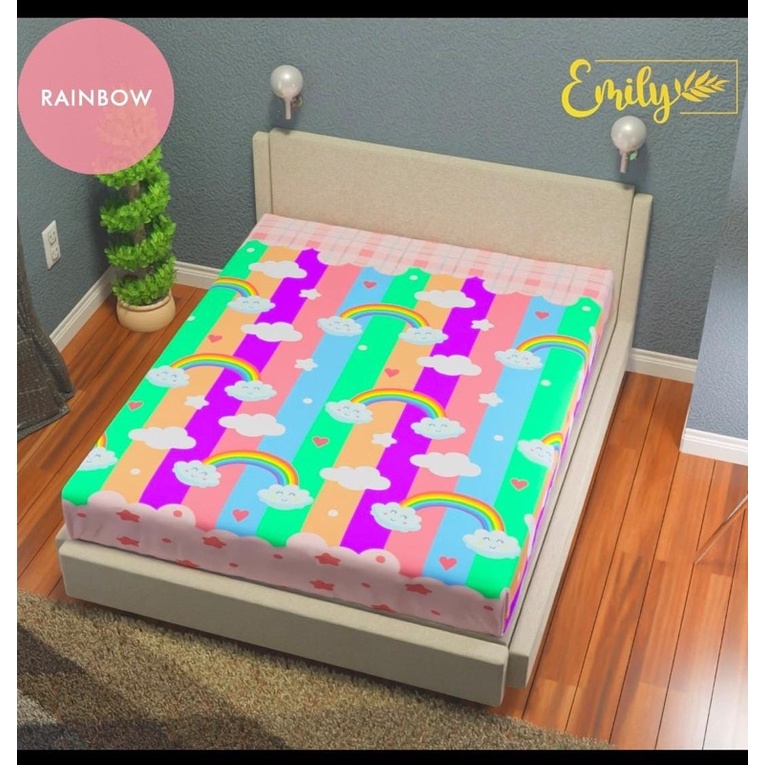 Sprei waterproof motif murah !! Sprei anti ompol sprei murah-Wp rainbow