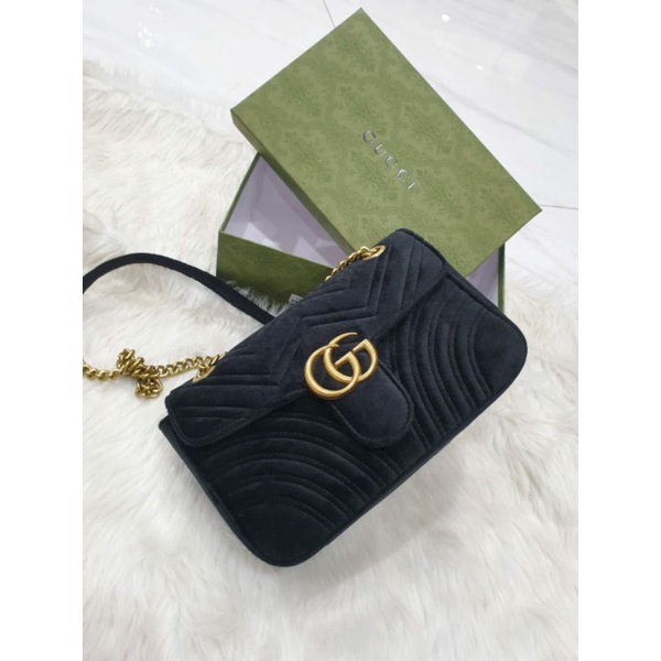 Tas wanita import Gucci marmont suede semprem Free box