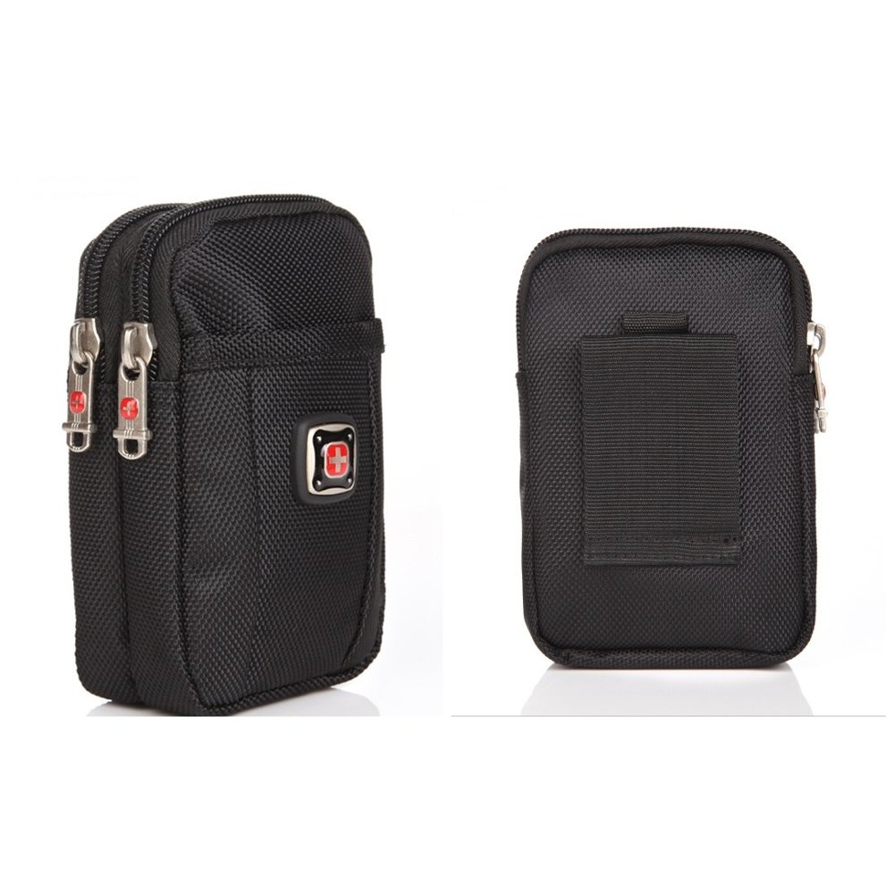 Case sarung hp 5 5,5 inch tas pinggang swiss gear carabiner army tactical outdoor sport samsung xi