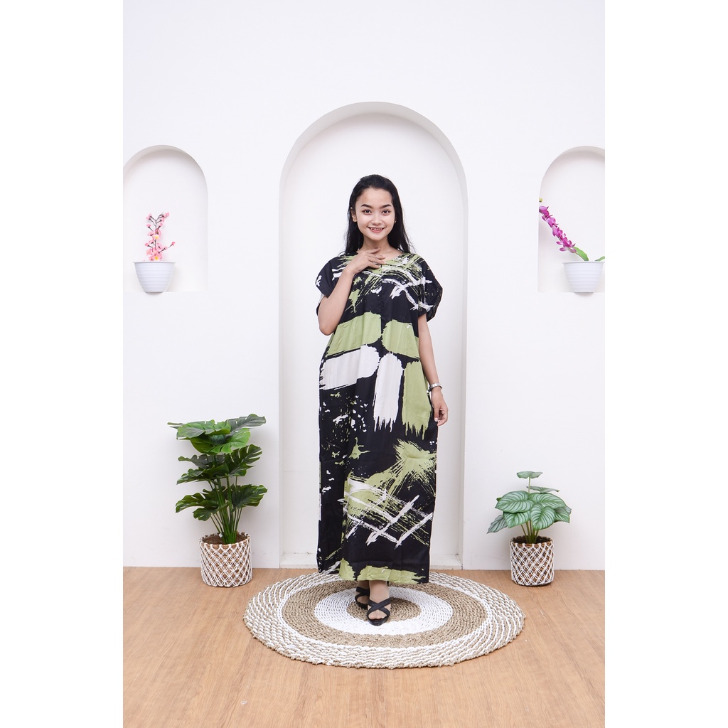 Daster Viral Ruffle Busui Friendly Resleting Depan Lengan Pendek | Daster Kekinian Busui Murah | Daster Rayon Busui Motif Terbaru Panjang Selutut-Busui NRArmyStrak